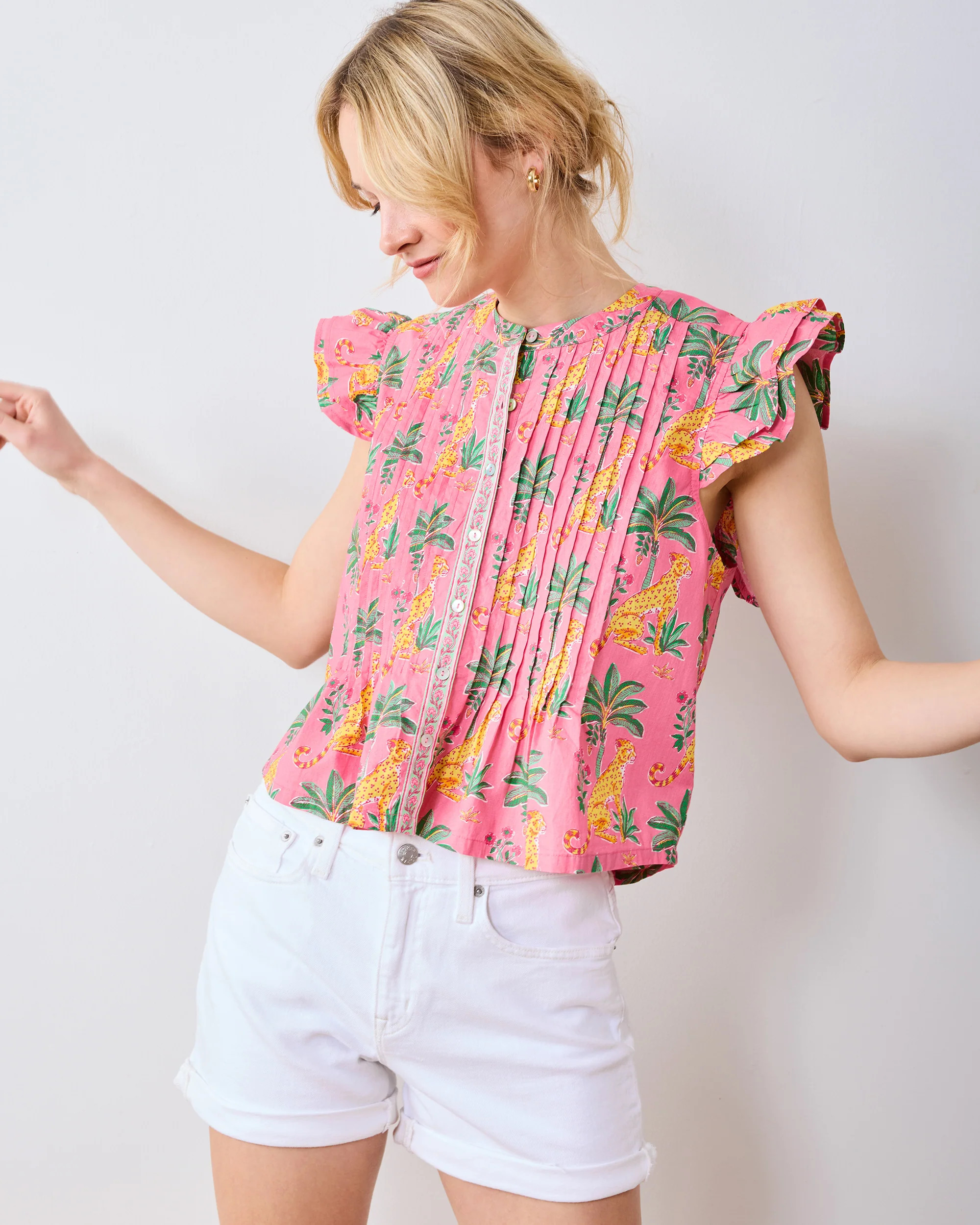 Leopard Mirage - Katie Blouse - Pink Palace | Printfresh