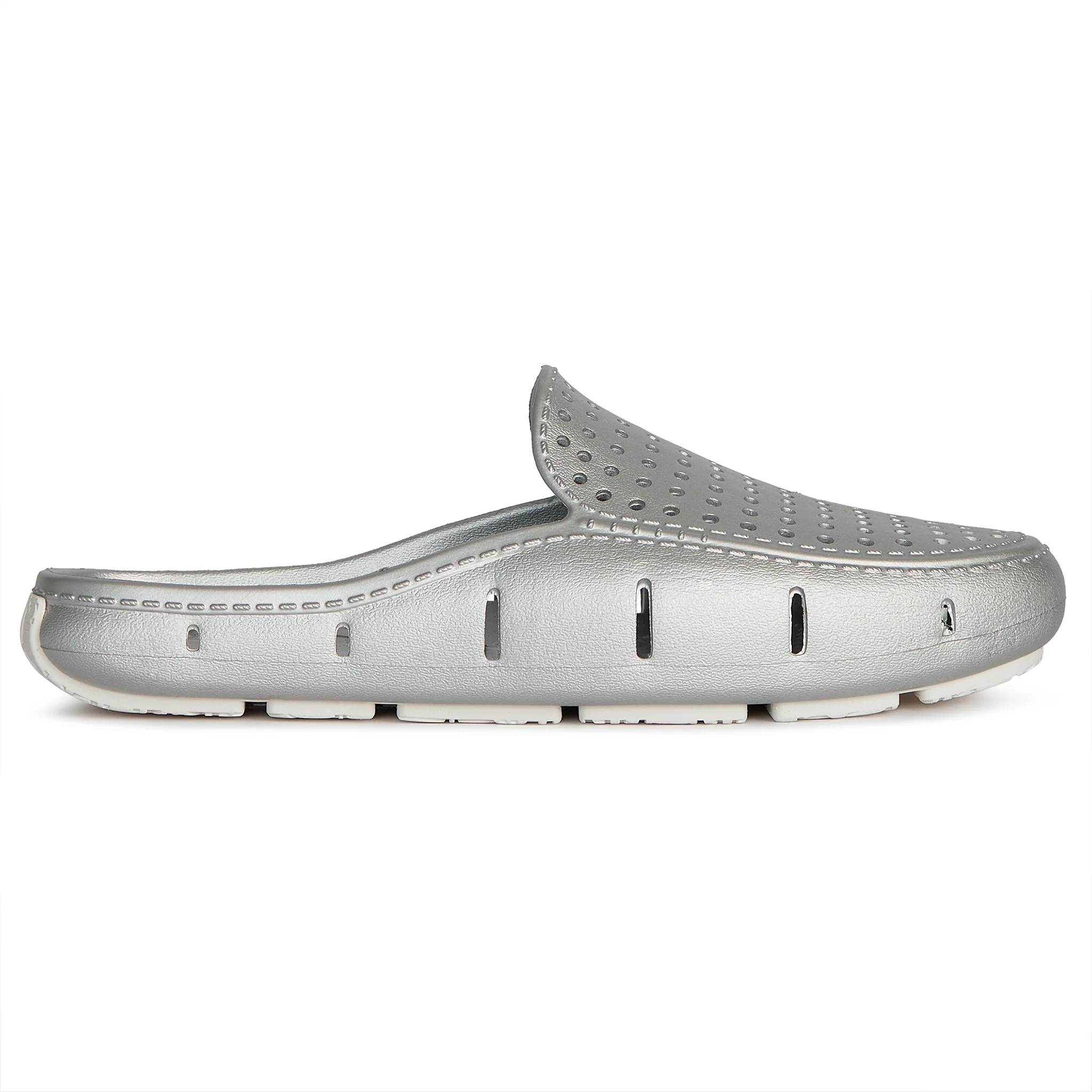 Women’s Sunset Slide Foam Shoe | Silver Metallic/Bright White | Floafers