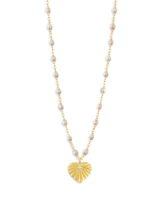 Gigi Clozeau 18K Yellow Gold Heart Lumière Diamond & Opal Sunray Heart Pendant Necklace, 16.1-16... | Bloomingdale's (US)