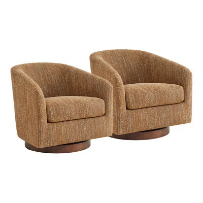 Bennett Upholstered Swivel Barrel Chair (Set of 2) | Wayfair North America