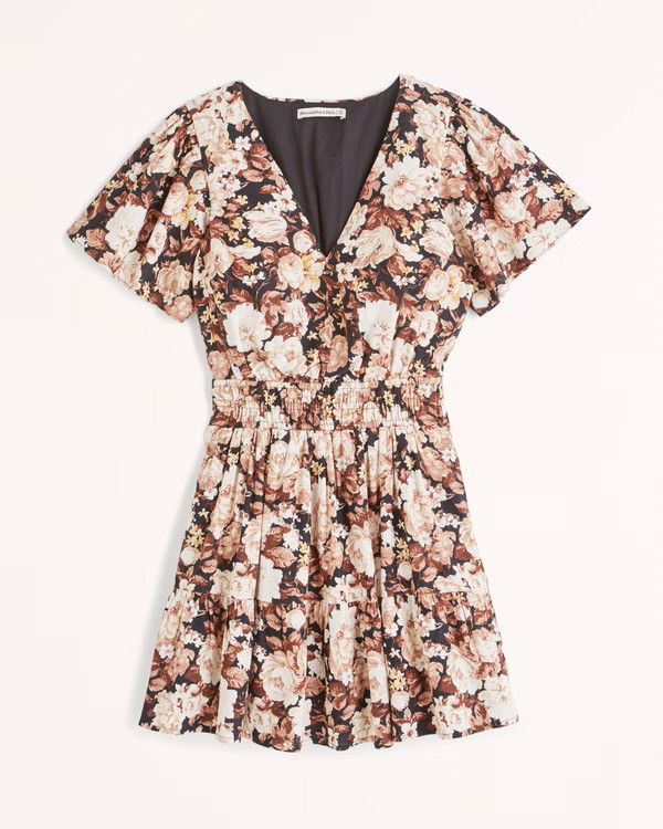 Women's Smocked Waist Tiered Mini Dress | Women's Clearance | Abercrombie.com | Abercrombie & Fitch (US)