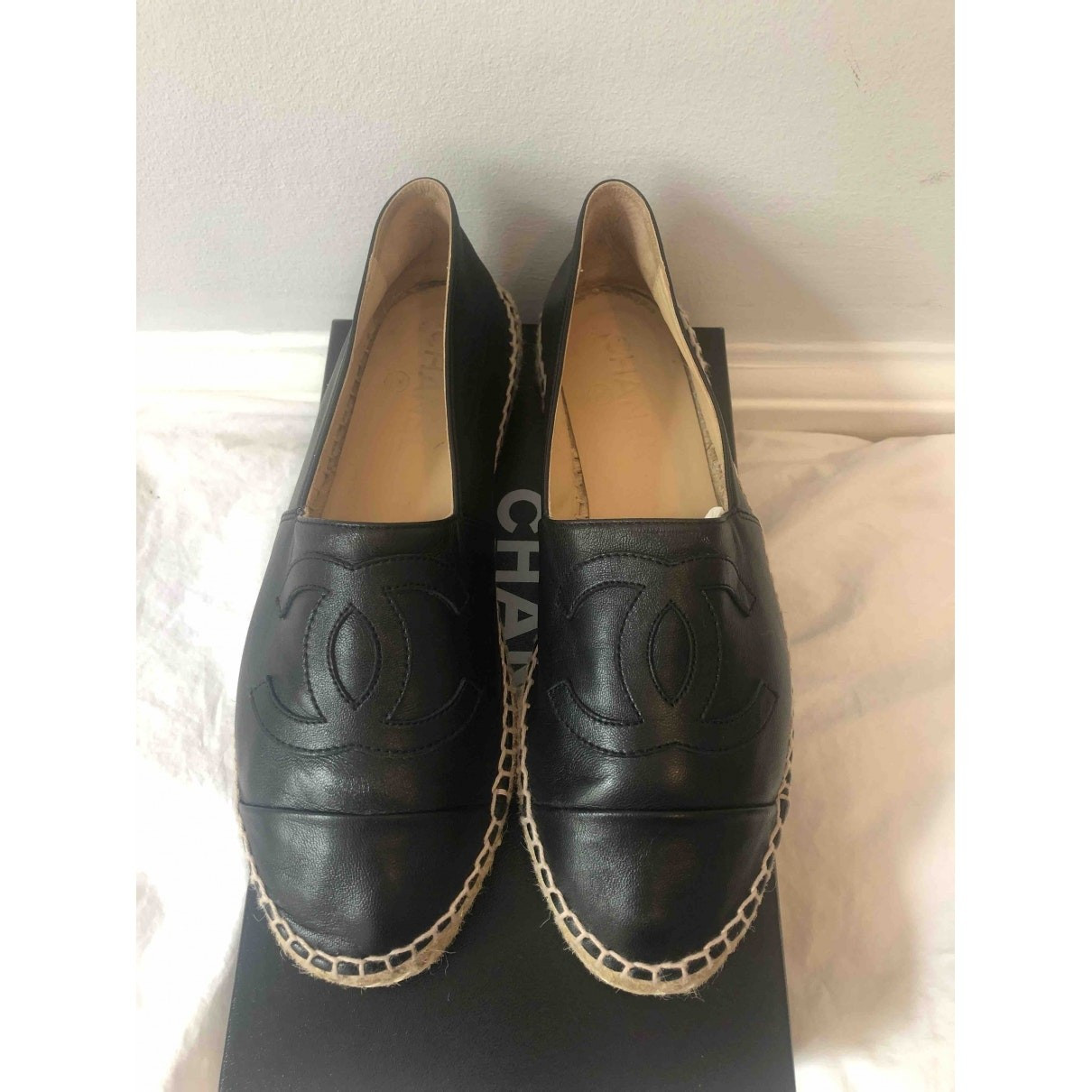 Chanel Black Leather Espadrilles for Women 38 EU | Vestiaire Collective (Global)