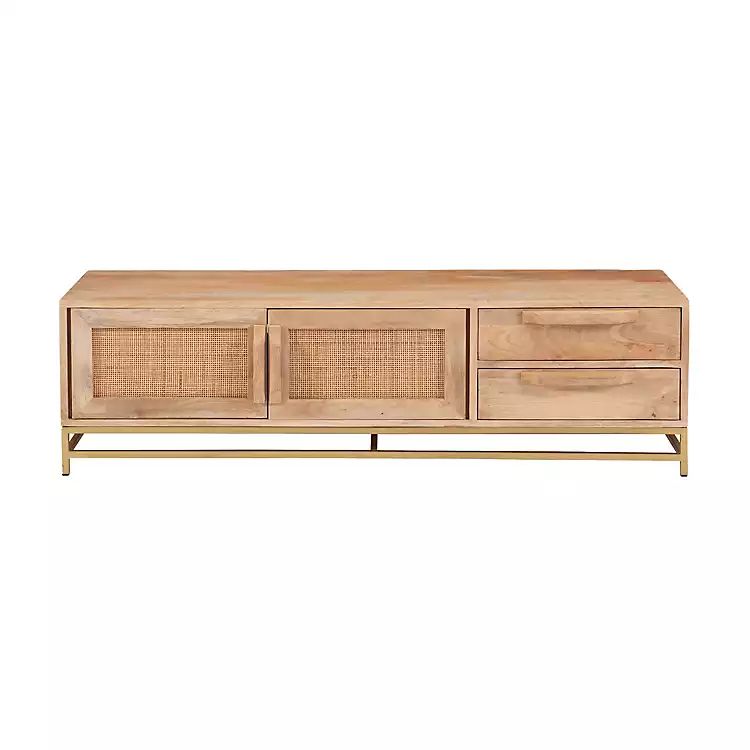 New! Natural Wood and Rattan TV Stand | Kirkland's Home