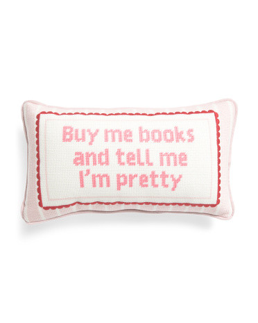 9x15 Buy Me Books Needlepoint Pillow | TJ Maxx
