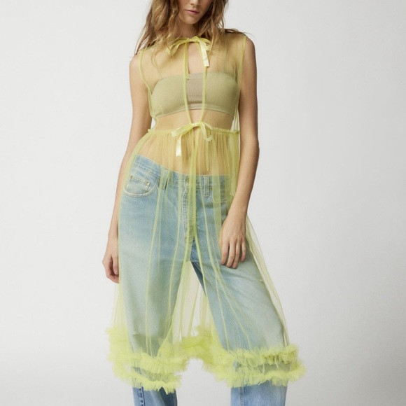 Urban Outfitters Sheer Ruffle Midi Robe | Poshmark