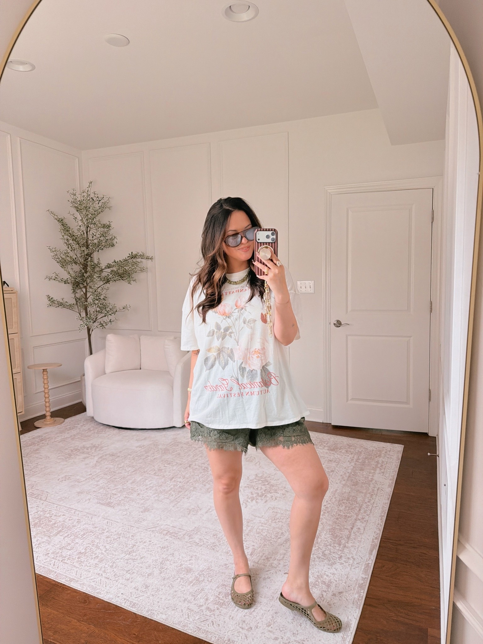 Wearing an XL in the tee and shorts

#LTKmomlife #LTKootd #LTKMidsize