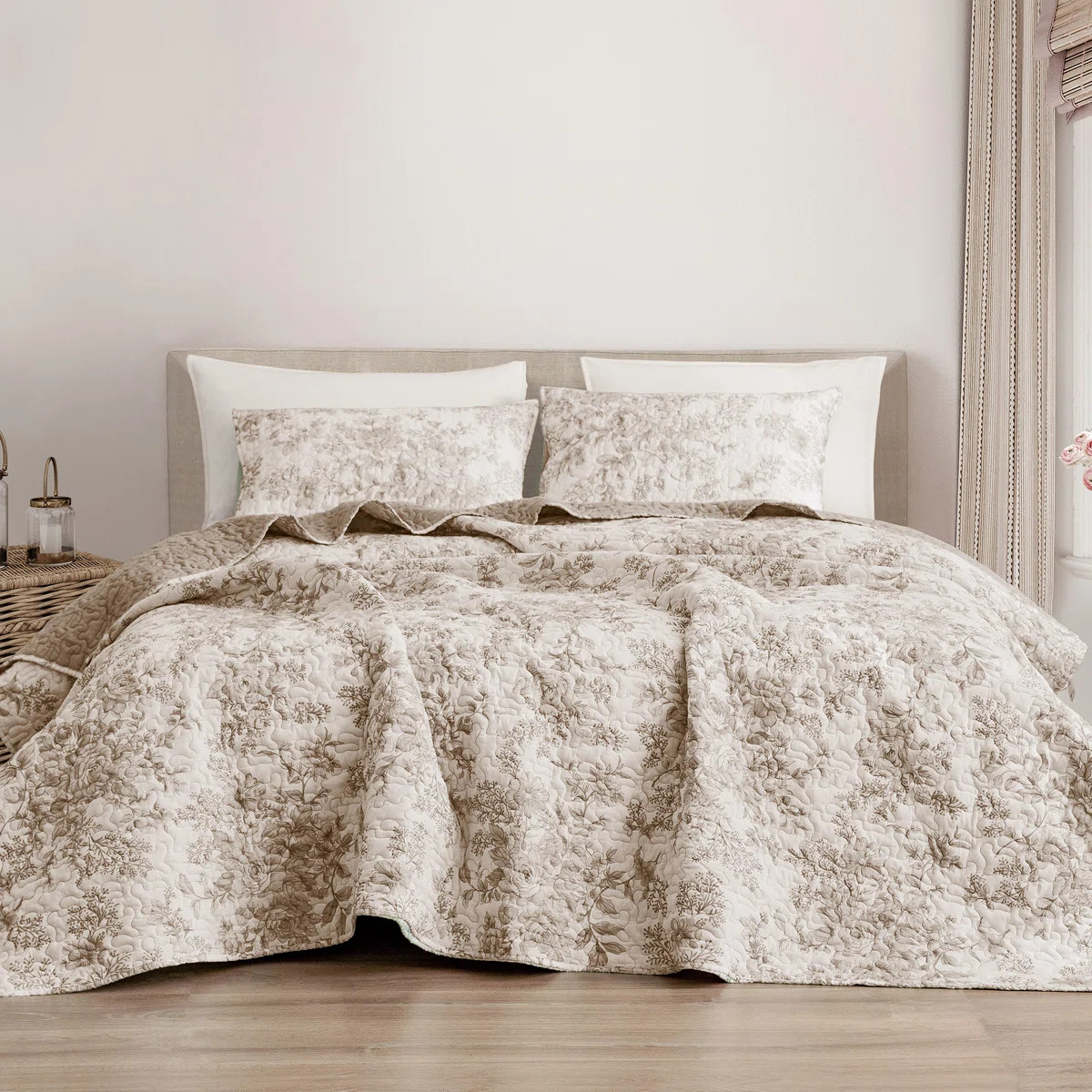 Wonderful Floral Quilt Set 3 Piece, Cotton Blend Bedding-100% Cotton Front | Wayfair North America