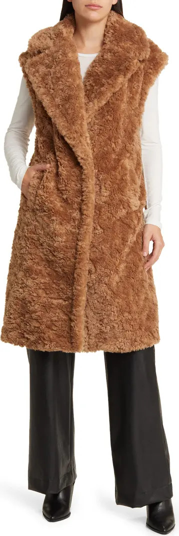 BCBGMAXAZRIA Longline Faux Fur Vest | Nordstrom | Nordstrom