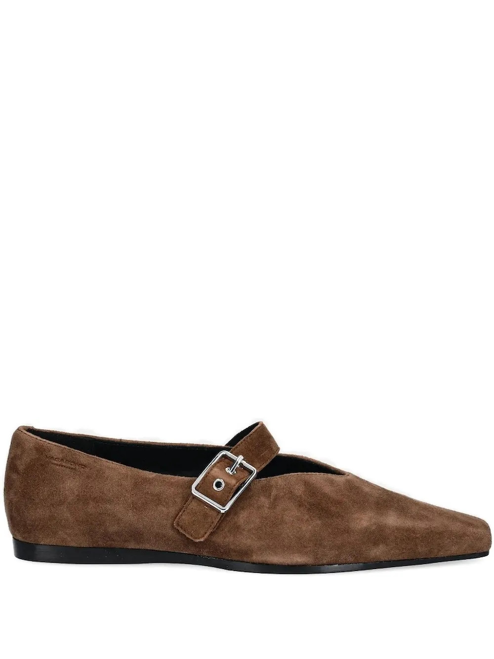 VAGABOND buckle-strap suede ballet flats - Brown | Farfetch Global