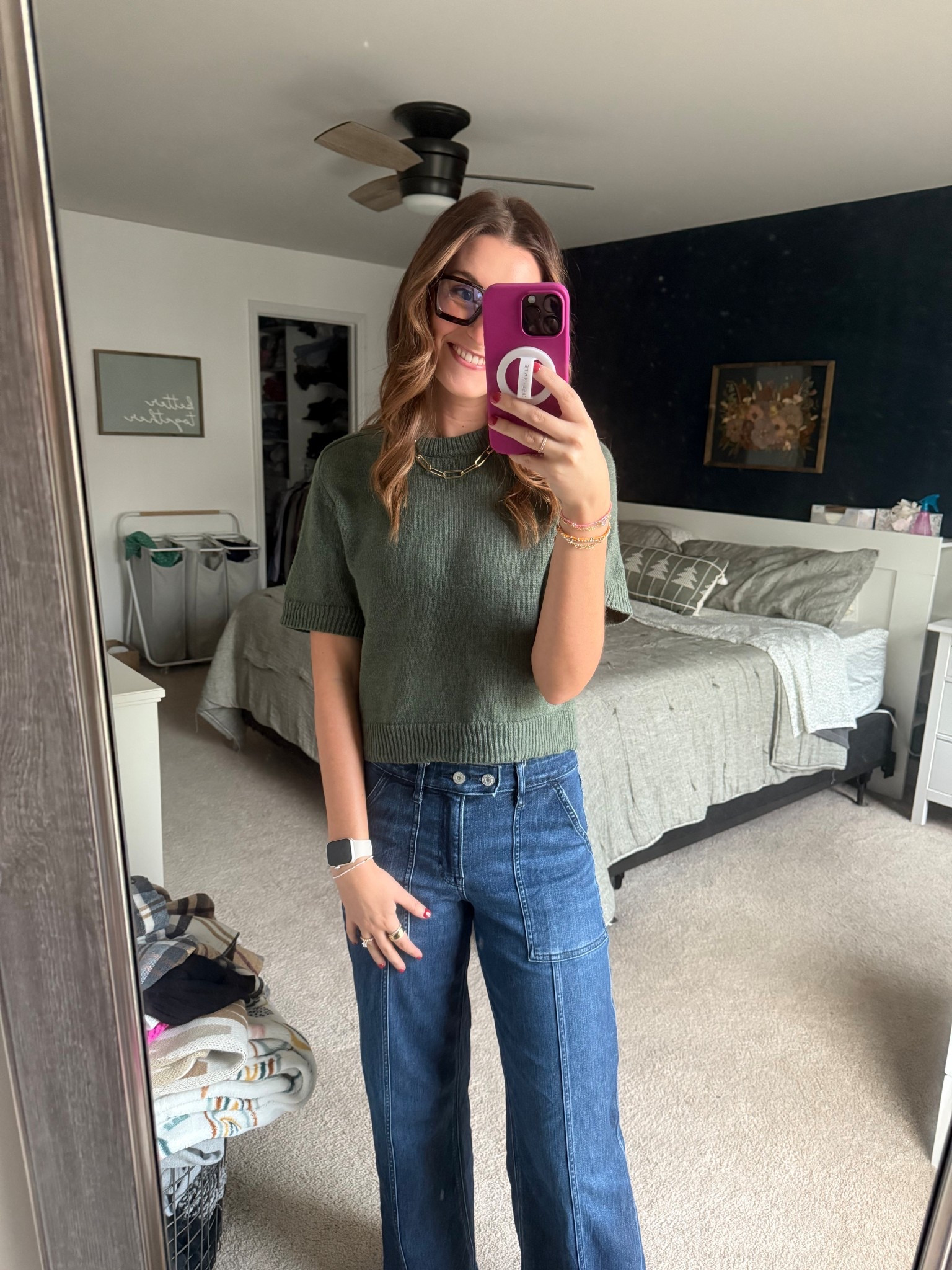 Top: medium
Jeans: 6 long (linked similar)
Glasses are blue light from Amazon!

#LTKSeasonal #LTKTall