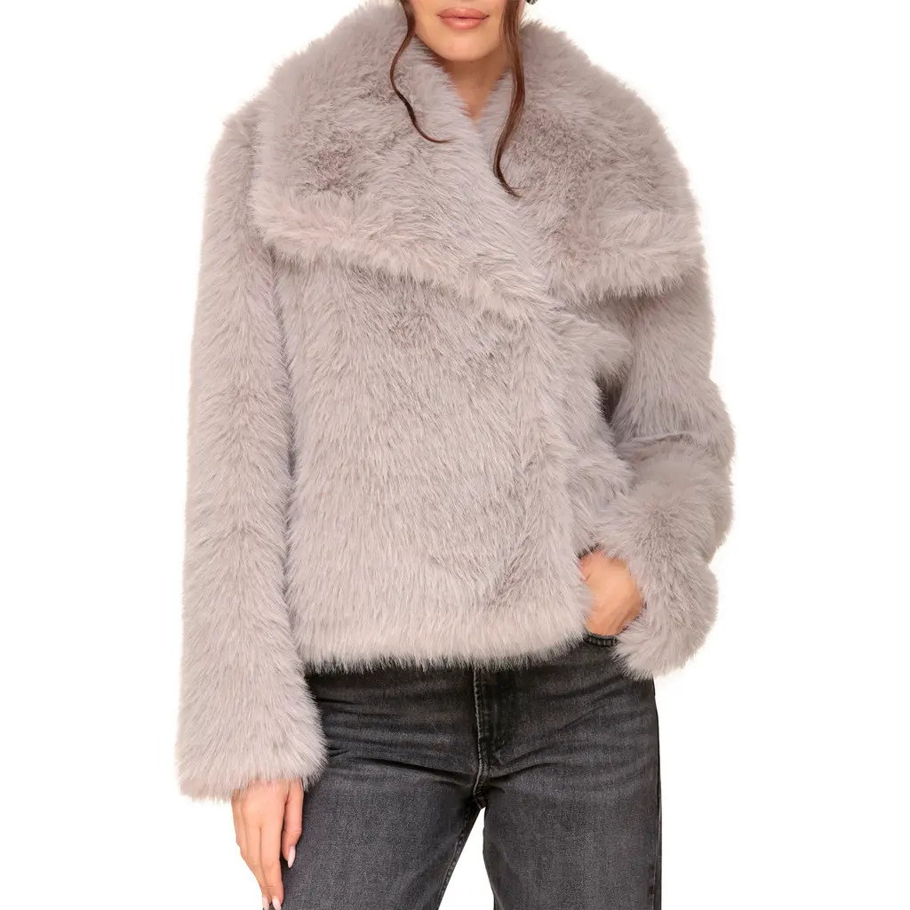 Avec Les Filles Luxe Faux Fur Jacket in Light Grey at Nordstrom, Size X-Large | Nordstrom