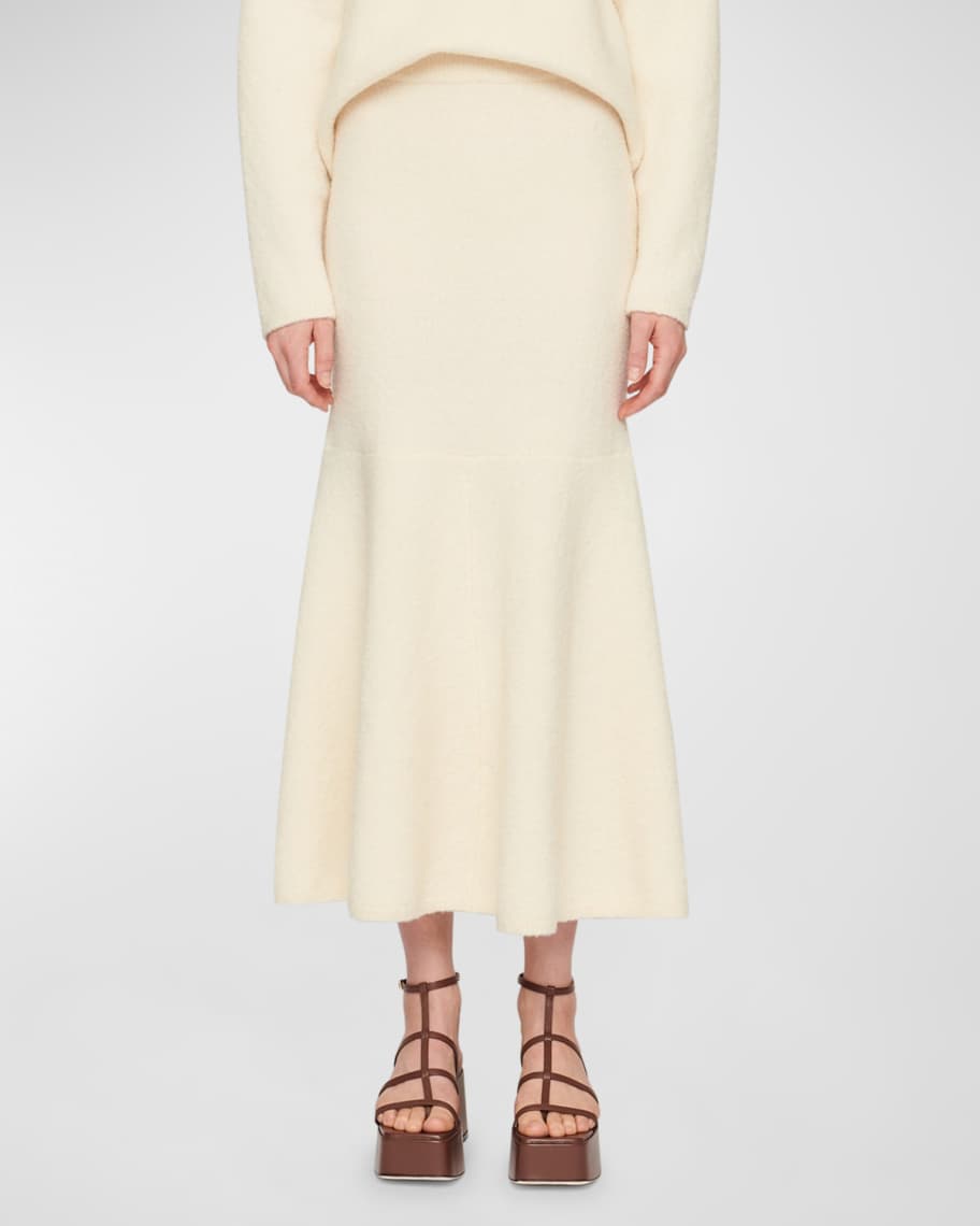 CLEA Marta Wool Boucle Midi Skirt | Neiman Marcus