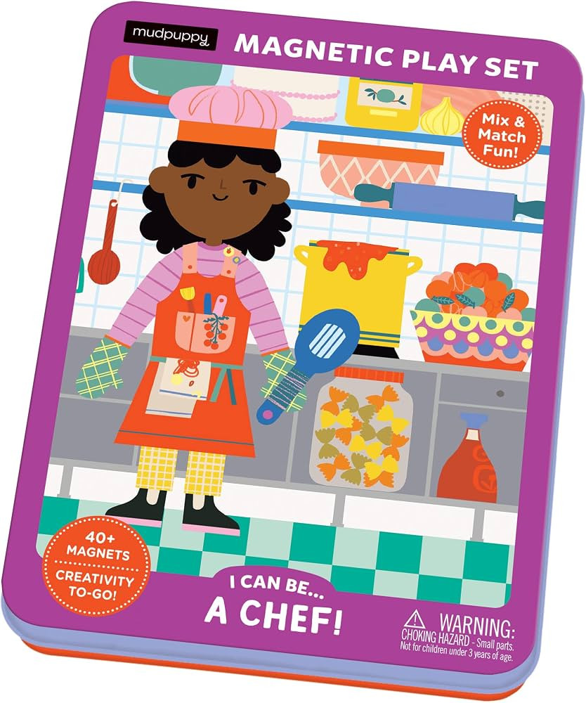 I Can Be... A Chef! Magnetic Play Set from Mudpuppy, Includes 2 Brightly Illustrated Background S... | Amazon (US)