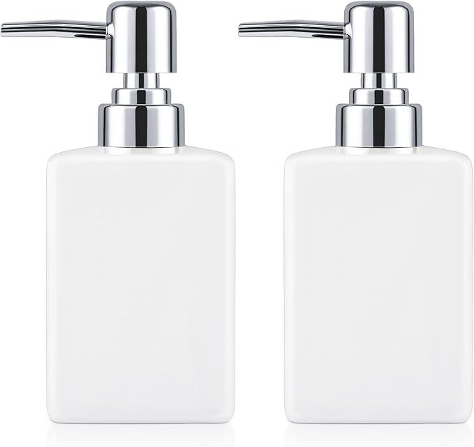 Fivtyily 2 PCS Durable Ceramic Liquid Hand Soap Dispenser Pump Bottle Stylish Hand Lotion Bottle ... | Amazon (US)