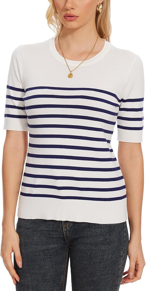 Spicy Sandia Sweaters Striped Pullover Tops | Amazon (US)