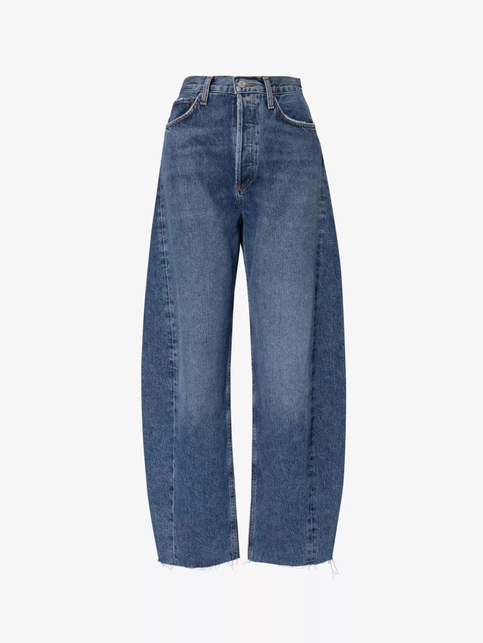 Luna barrel-leg mid-rise recycled-cotton jeans | Selfridges
