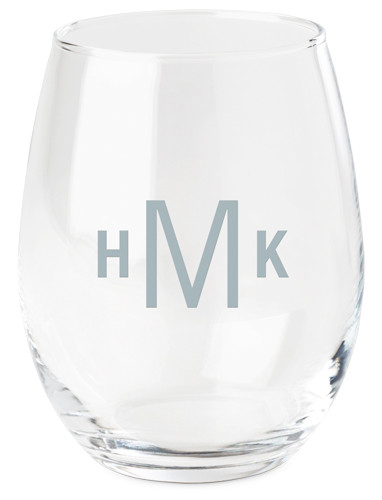 Three Letter Monogram Stemless Wine Glass | Personalized Home Decor | Shutterfly | Shutterfly