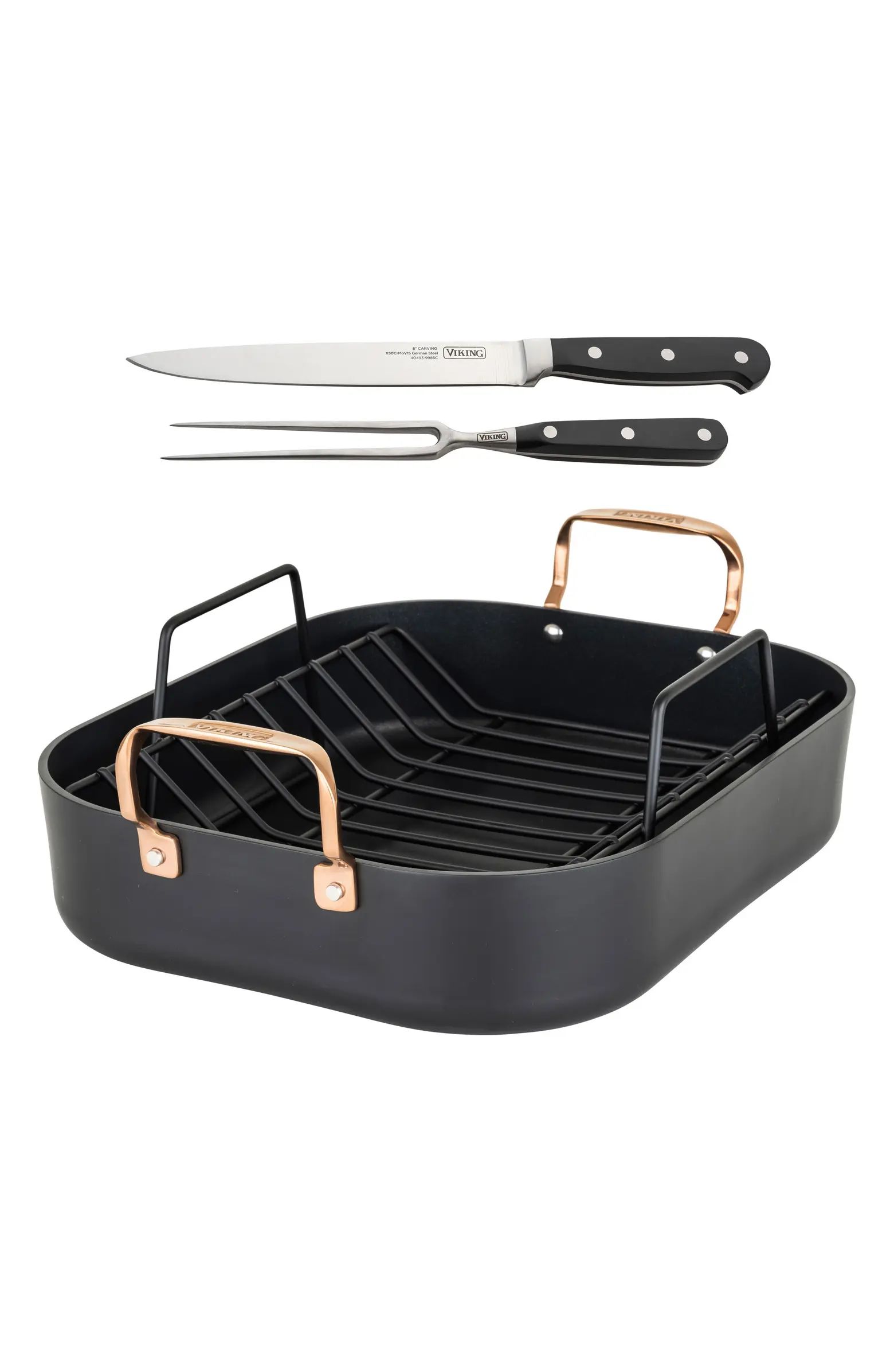 Viking Hard Anodized Nonstick Roasting Pan with Carving Set | Nordstrom | Nordstrom