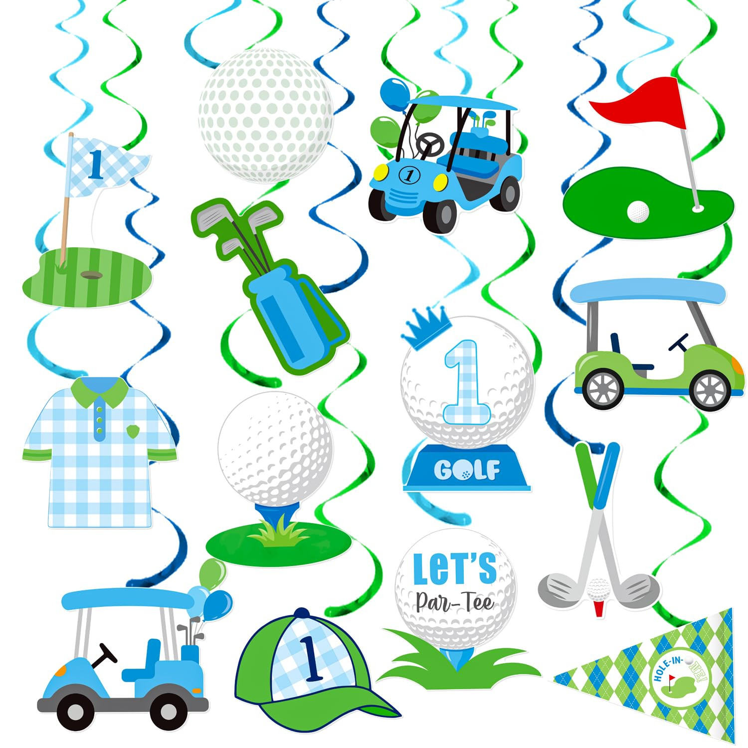 Golf Party Hanging Swirls Hole in One Party Decorations 20PCS Golf Themed 1st Birthday Party Ceil... | Amazon (US)