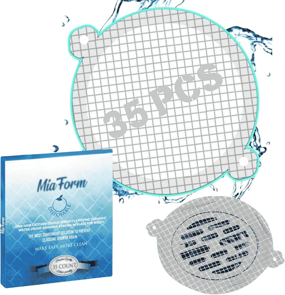 Hair Catcher Shower Drain Disposable Mesh Stickers, 35 Pack | Amazon (US)