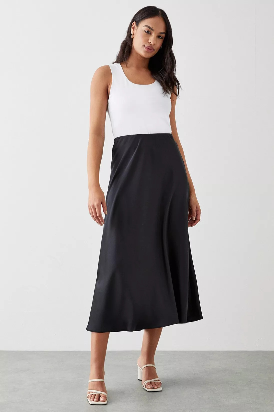 Satin Bias Midi Skirt | Dorothy Perkins (UK)