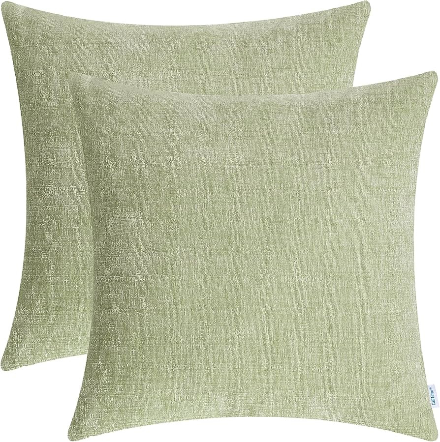 CaliTime Pack of 2 Cozy Throw Pillow Covers Cases for Couch Sofa Home Decoration Solid Dyed Soft ... | Amazon (US)