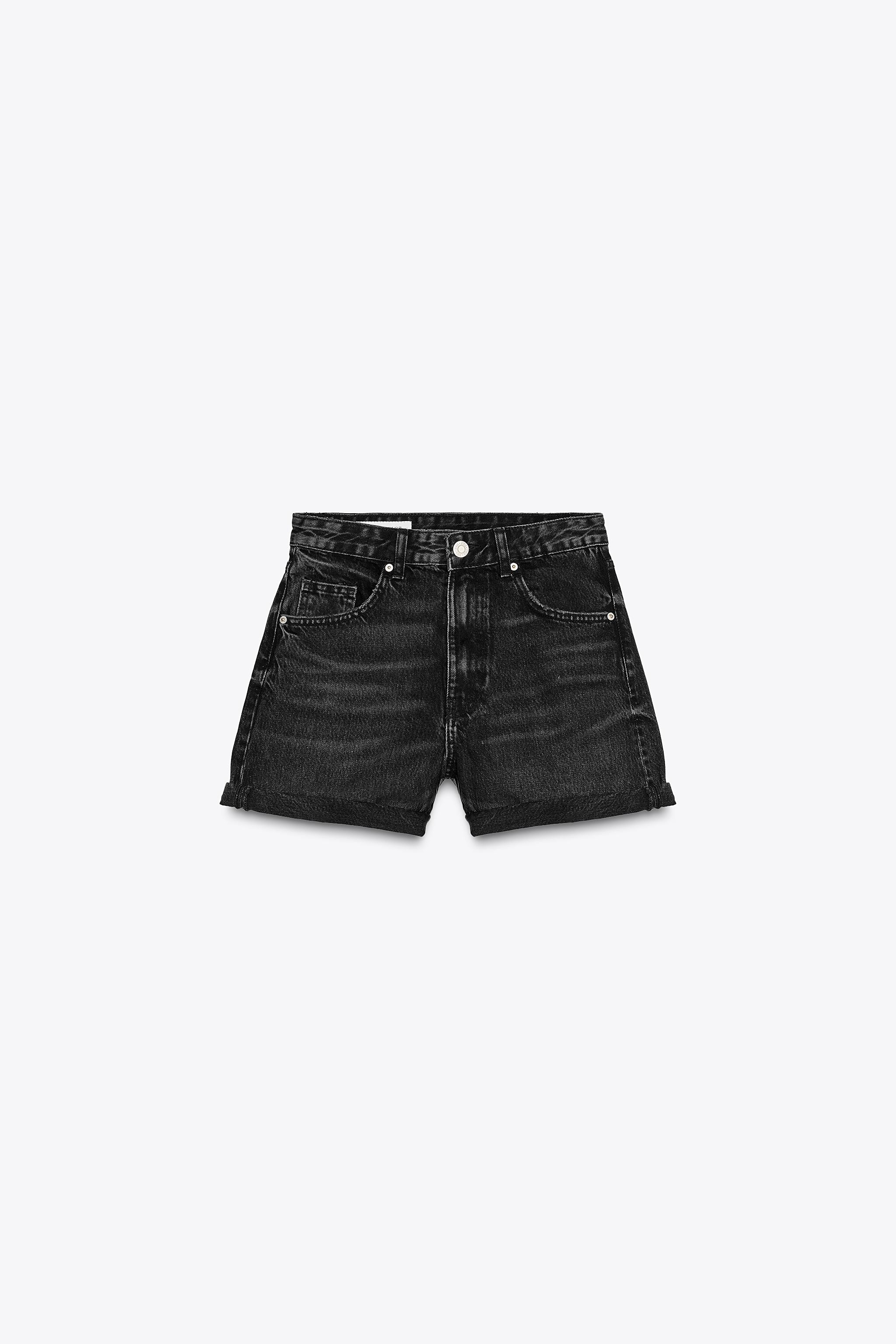 TRF HIGH-WAISTED MOM FIT DENIM SHORTS | Zara US
