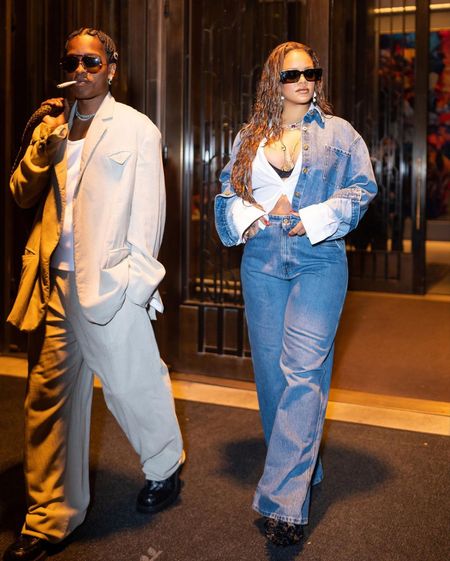 @badgalriri & @asaprocky Stepped out for #asaprocky 's 35th Birthday Celebration last night, with #rihanna in a denim look by @miumiu
Click the link in bio under
#shopourfeed to get their looks.
G: @starthestar
