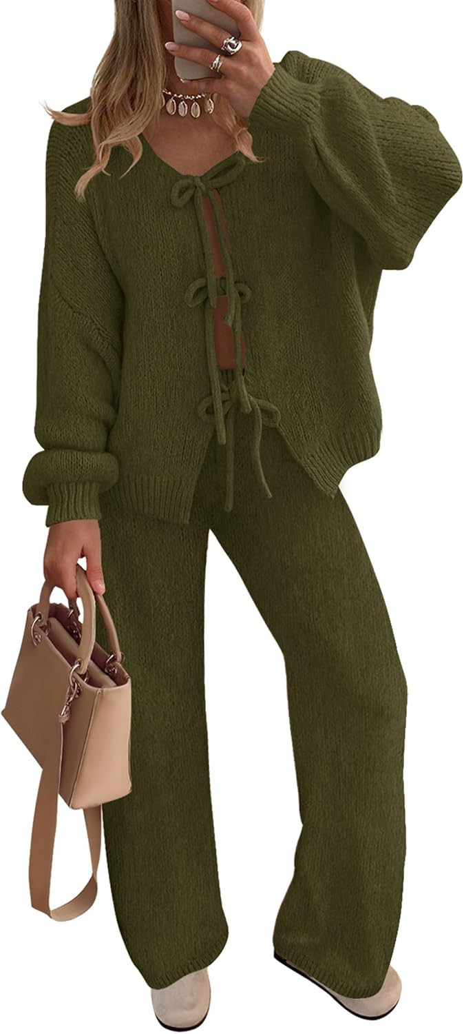 ZESICA Women's 2 Piece Outfits 2026 Fall Lounge Pajama Sets | Amazon (US)