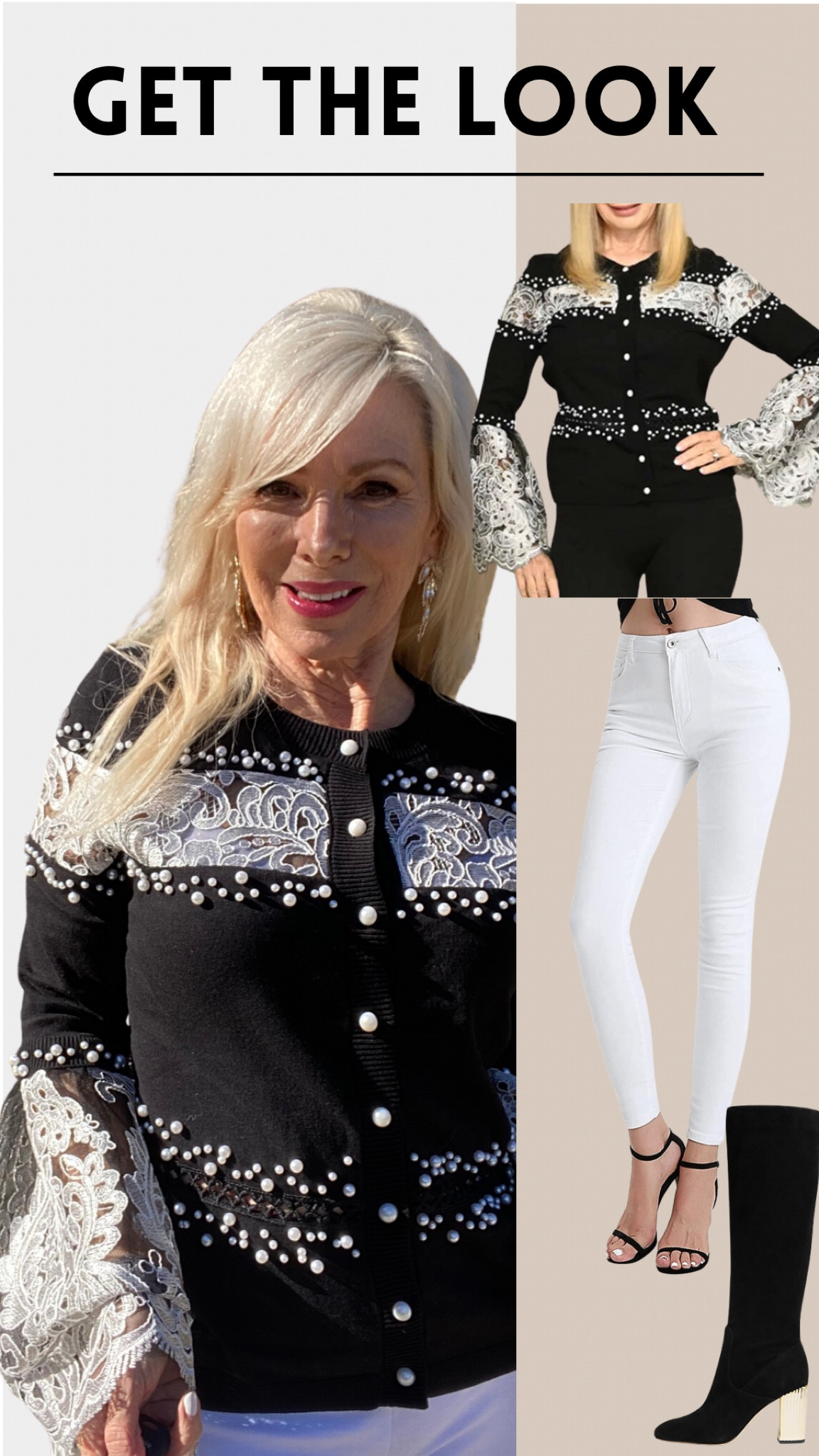Get this glam cardi look from Tamsy.com and pair with winter white jeans and black boots with a gold heel. 

#petitestyle #glam #cardigan #glamstyle #lace #sequins #jeans #boots #winterfashiin #fallfashion 

#LTKHoliday #LTKSeasonal #LTKunder100