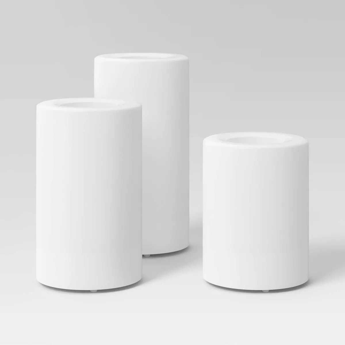 3pc AA LED Plastic Flameless Pillar Candles with Timer and Remote -Threshold™ | Target