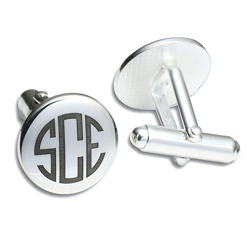 Personalized Initial Cufflinks in Sterling Silver | Amazon (US)
