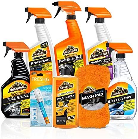 Premier Car Care Kit by Armor All, Includes Car Wax & Wash Kit, Glass Cleaner, Car Air Freshener,... | Amazon (US)