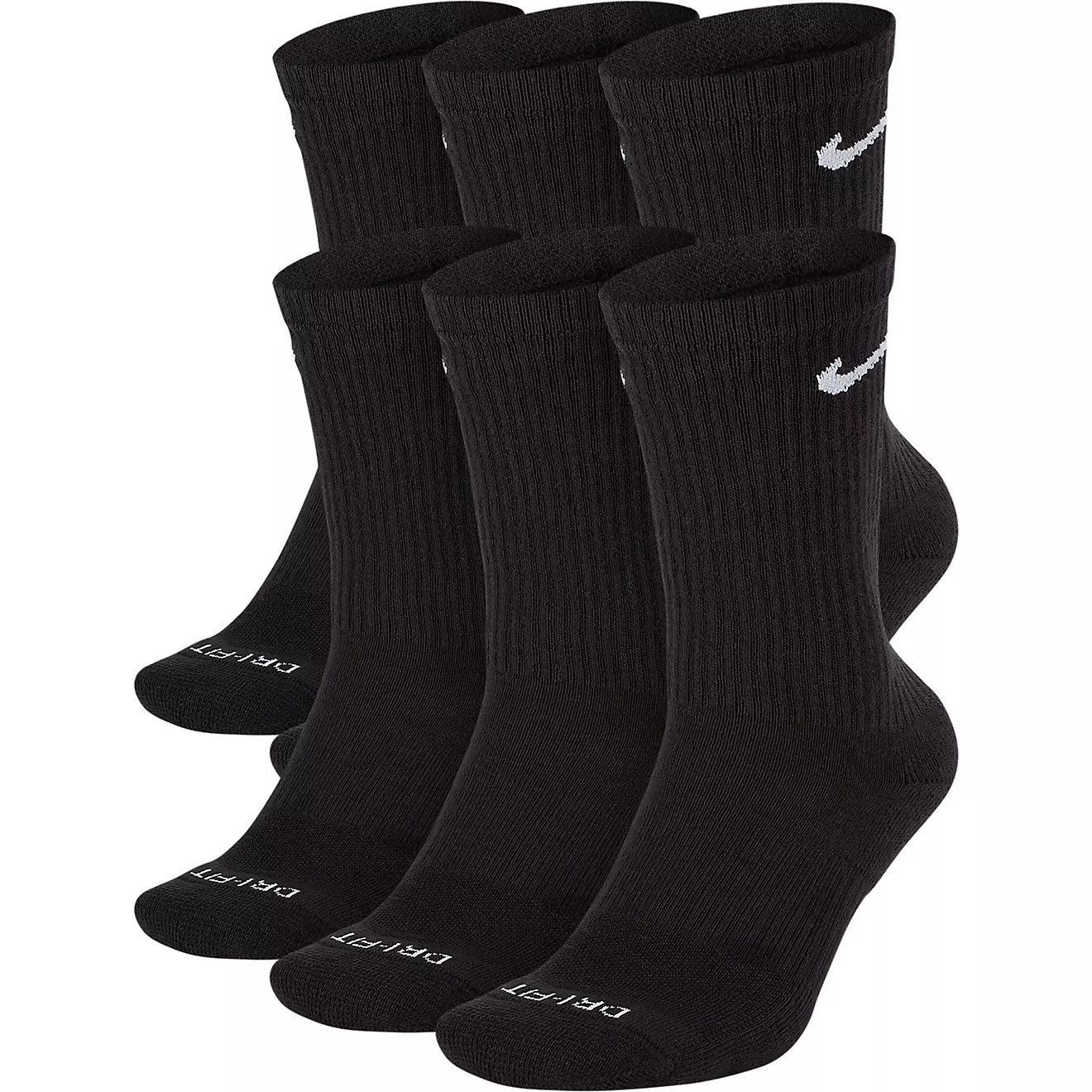 Nike Men's Everyday Plus Cushion Training Crew Socks 6 Pack | Academy Sports + Outdoors
