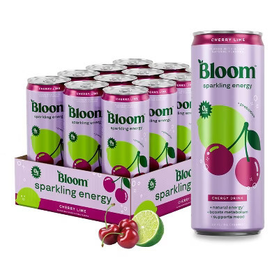 Bloom Sparkling Energy Drink, Cherry Lime - 12 Fl Oz Can (Pack of 12) | Target