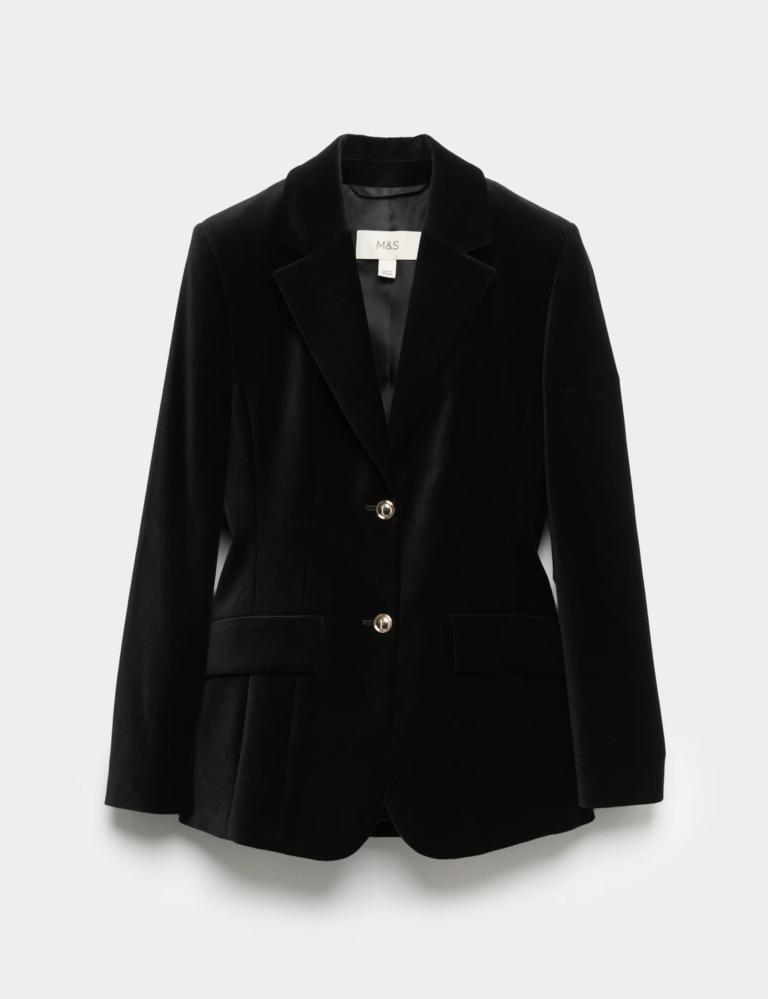 Cotton Rich Velvet Waisted Tailored Blazer | Marks & Spencer (UK)