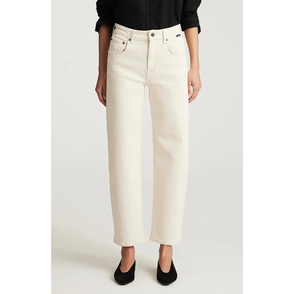 Mavi Jeans Nica High Waist Barrel Jeans in Beige at Nordstrom, Size 25 X 28 | Nordstrom