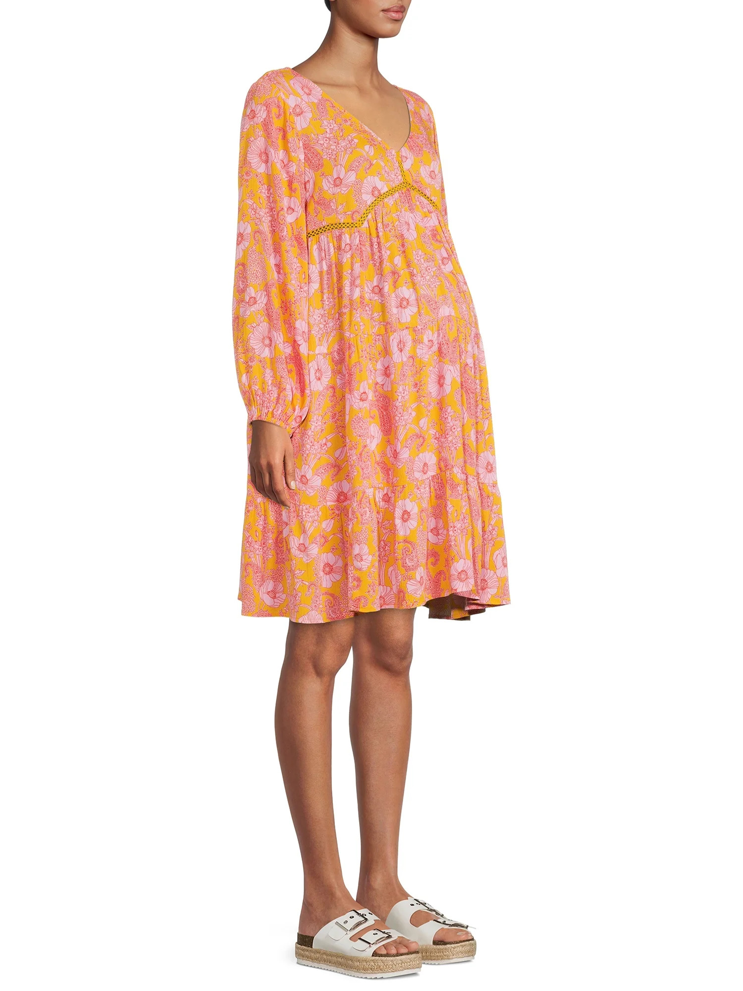 Romantic Gypsy Women's Maternity Dress with Long Sleeves - Walmart.com | Walmart (US)