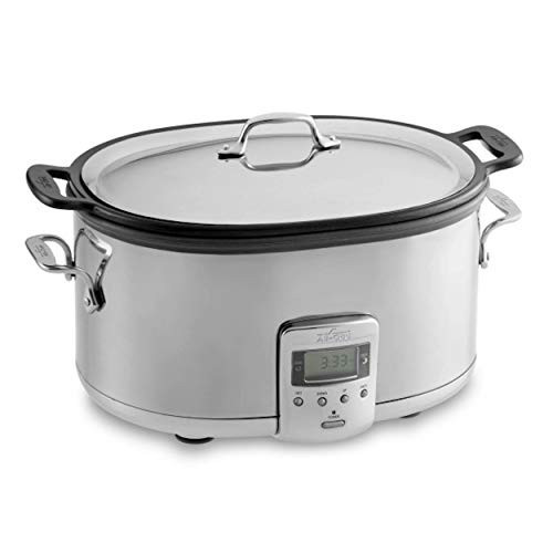 All-Clad Stainless Steel Electric Slow Cooker 7-Quart, Programmable LCD Timer, Aluminum Insert, Slow Cookers, Small Kitchen Appliances, Silver | Amazon (US)