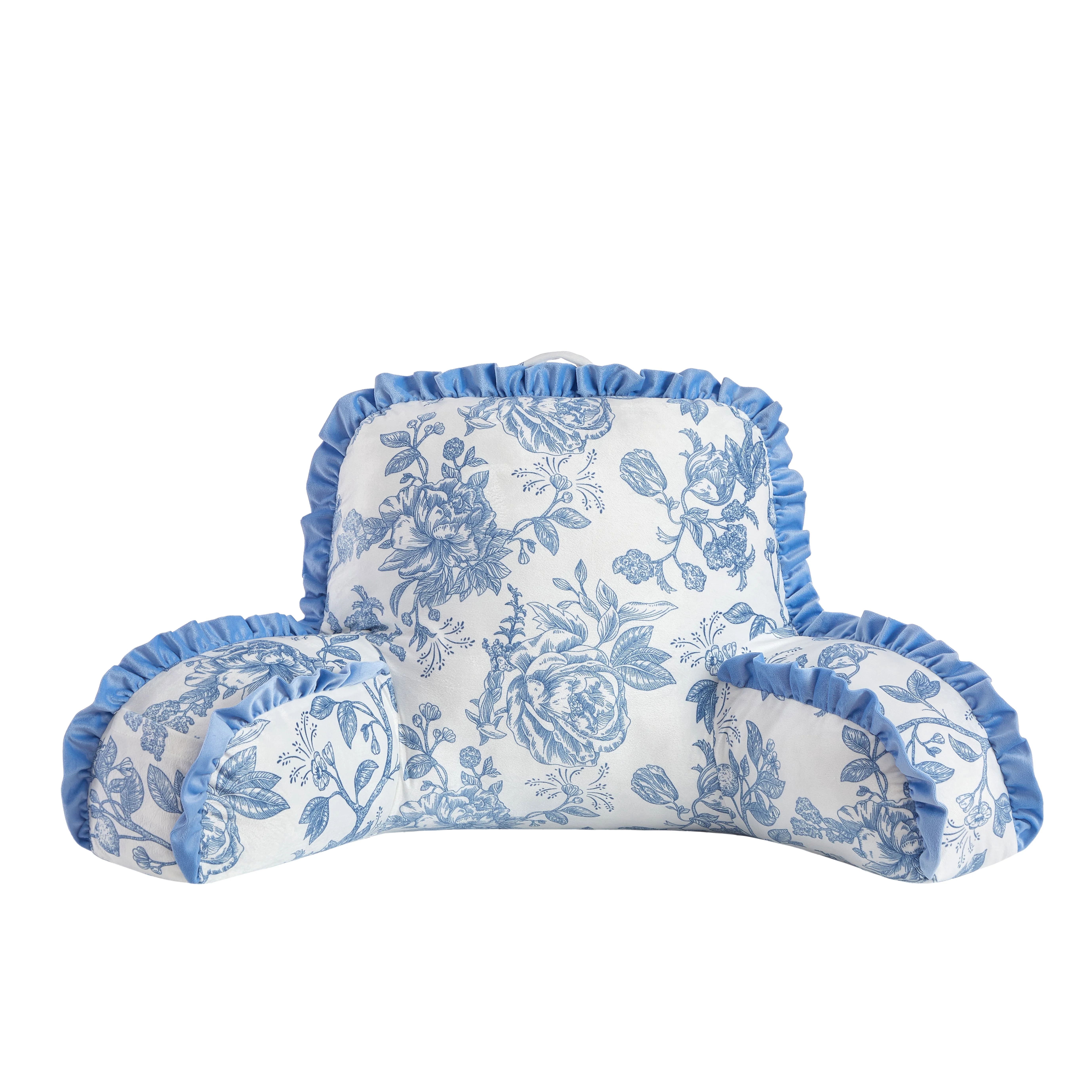 Urban Shop Petals & Pearls 35"x 22" Blue Floral Backrest Pillow | Walmart (US)