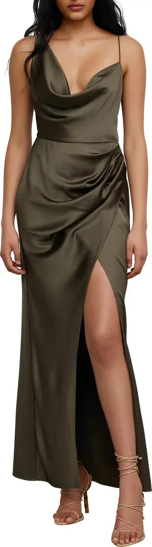 Aria Cowl Neck Satin Slipdress | Nordstrom