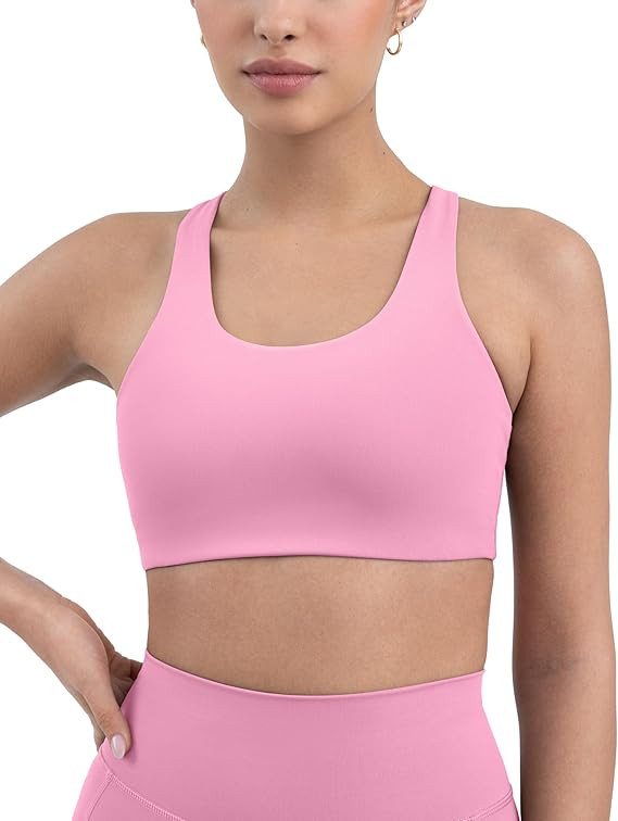 PAVOI ACTIVE Racerback Supportive Sports Bras for Women - High Support Scoop Neck Gym Workout Bra... | Amazon (US)