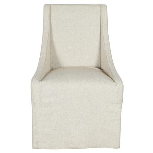Warren Modern Classic Off White Upholstered Slipcovered Dining Chair | Kathy Kuo Home