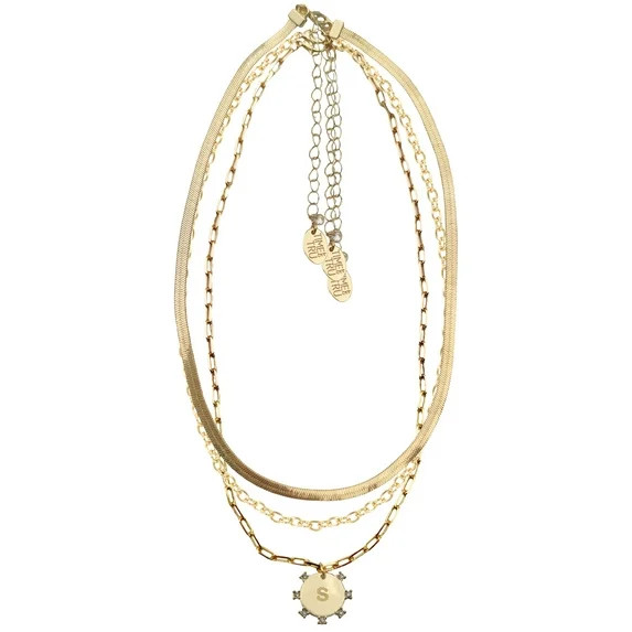 Time and Tru Goldtone Necklace, 3 Piece, Initial S | Walmart (US)