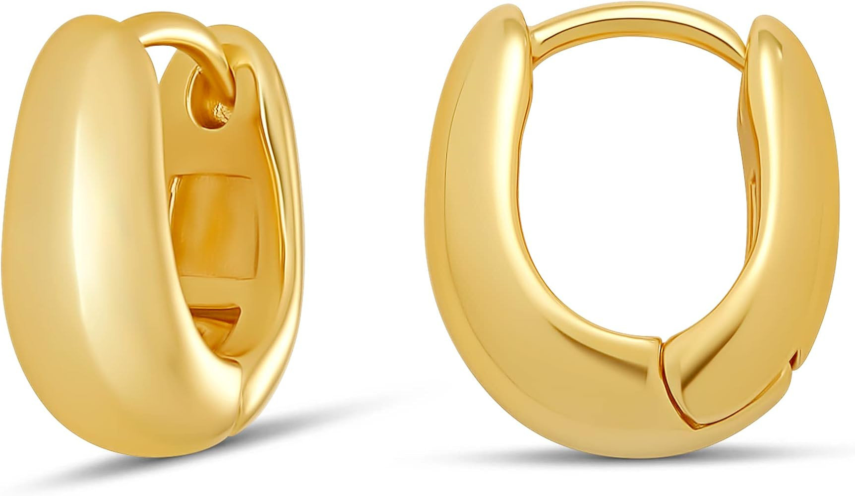 Amazon Essentials 14K Gold or Sterling Silver Plated Teardrop Huggie Hoop 12mm | Amazon (US)