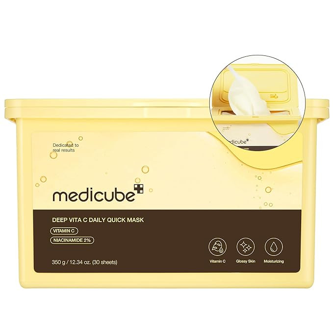 Medicube Deep Vita C Daily Quick 30 Sheet Masks - Vegan Certified, Quick Dispenser, Triple Vitami... | Amazon (US)