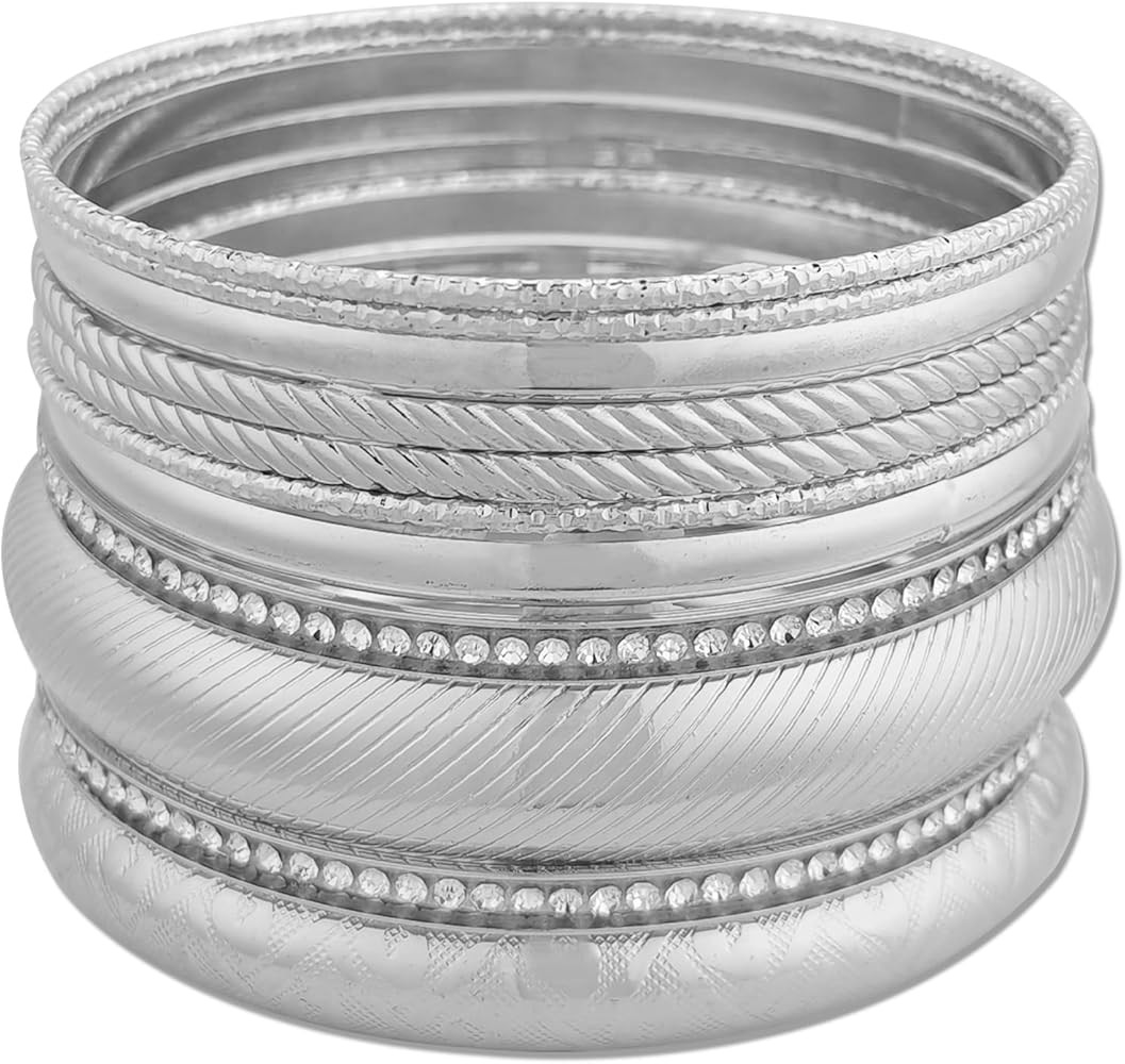 FUNOJOY Bangle Bracelets for Women,Plated Boho Indian Multi Stackable Bangles For Women Jewelry G... | Amazon (US)