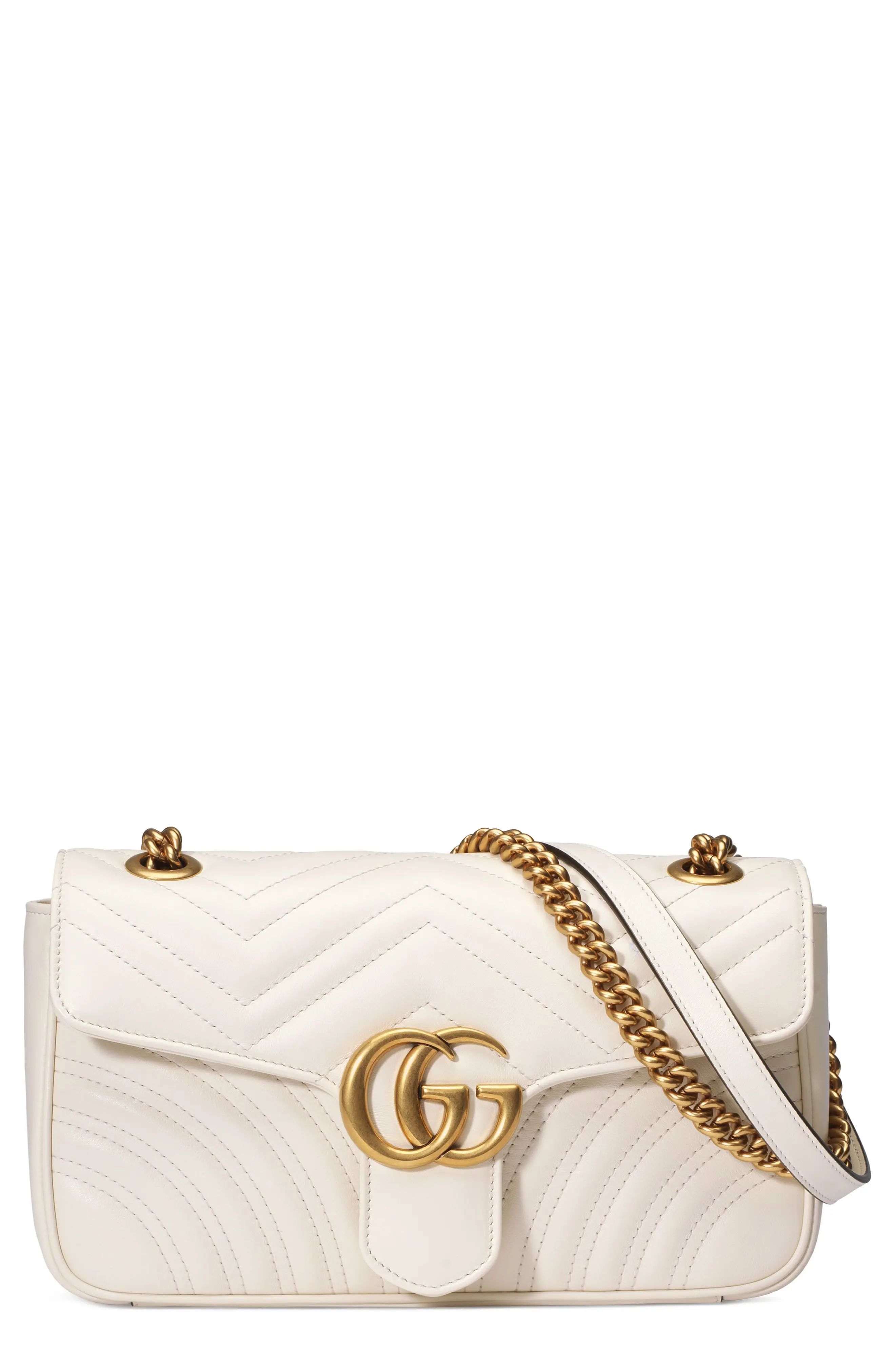 Gucci Small Matelasse Leather Shoulder Bag - White | Nordstrom
