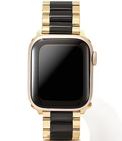 Kendra Scott Women's Dira 5 Link Gold Black Stainless Steel Bracelet Apple Watch Band - Gold/Black | Dillard's