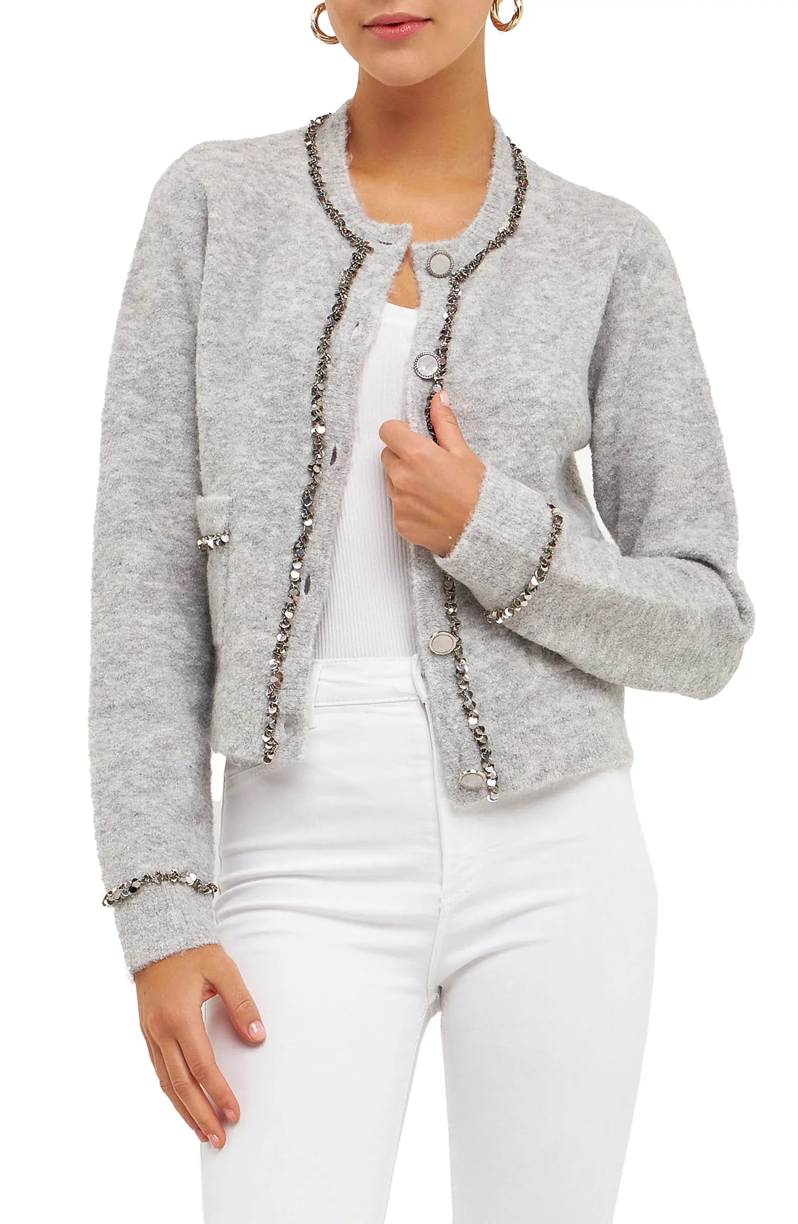 Endless Rose Sequin Trim Cardigan | Nordstrom | Nordstrom